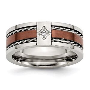 Man's stainless steel diamond band by Chisel